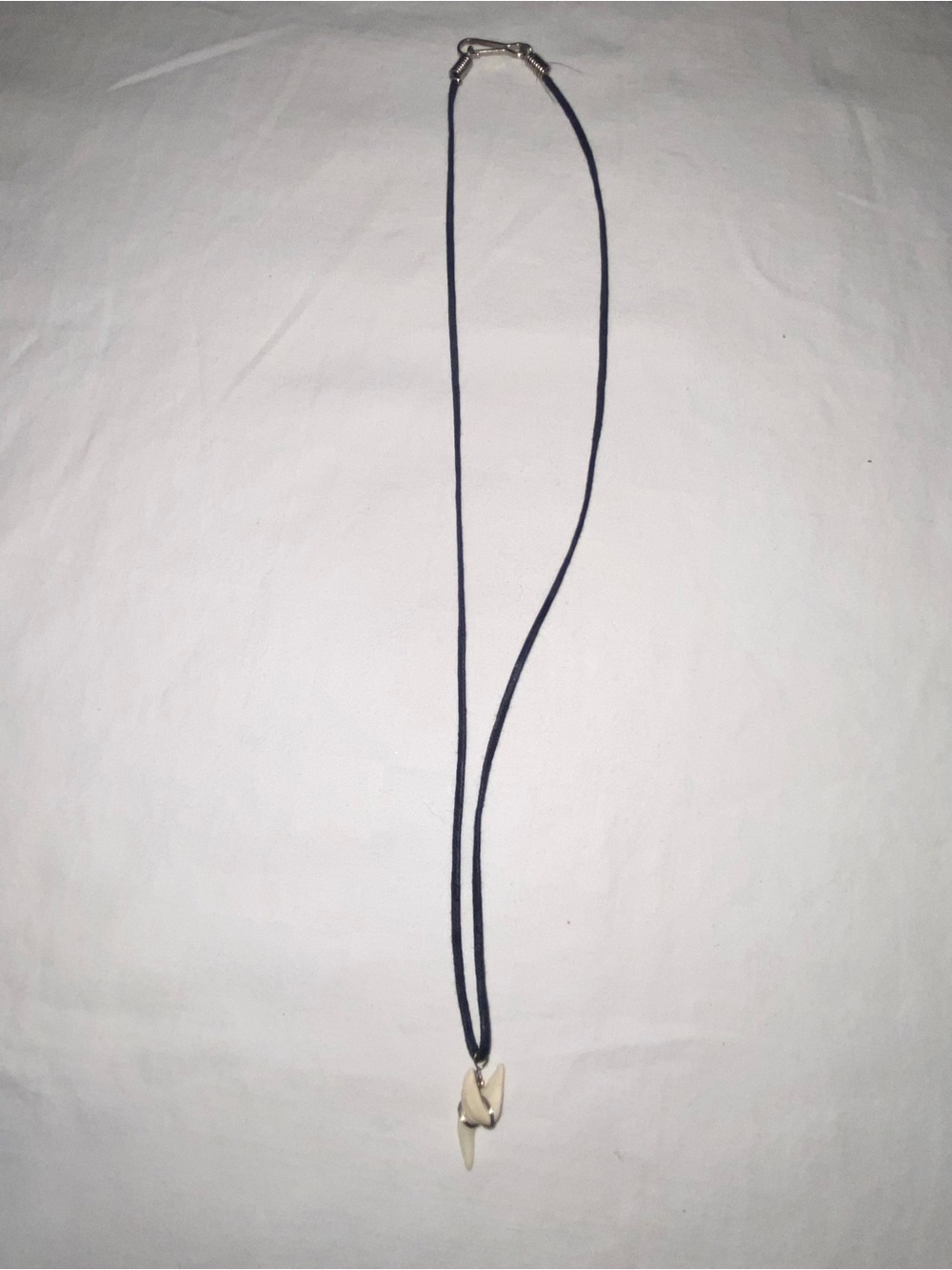 Black Cord Necklace with Shark Tooth Pendant